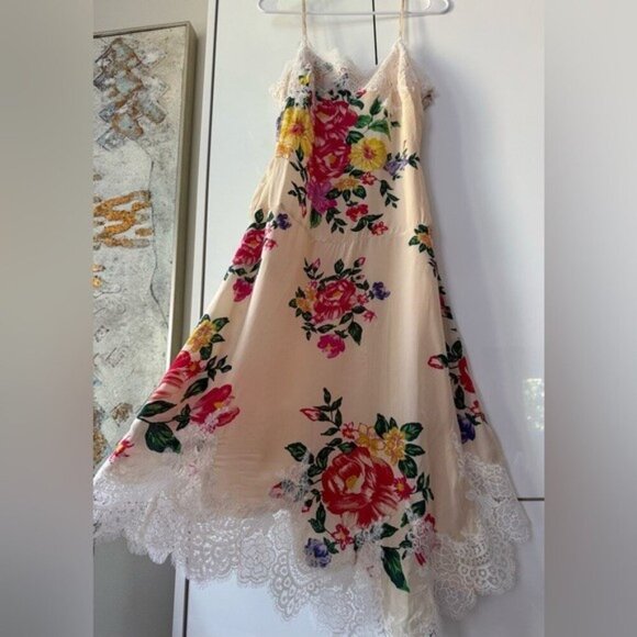 NWT Size XL -Anthropologie Sleeveless V-Neck Lace Slip Midi Dress (NWT US$ 178) - Picture 10 of 17